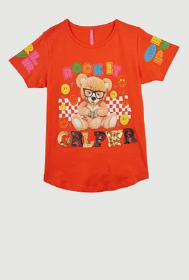 Girls Rock It Grl Pwr Sequin Graphic Tee,