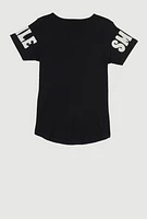 Girls Brighter Future Sequin Graphic T Shirt, Black, Size 7-8