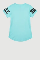 Girls Brighter Future Sequin Graphic T Shirt, Blue,