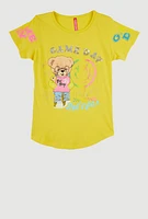 Girls Game Day Sequin Short Sleeve Graphic Tee, Yellow, Size 14-16