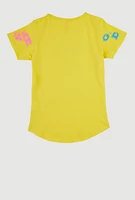 Girls Game Day Sequin Short Sleeve Graphic Tee, Yellow, Size 14-16