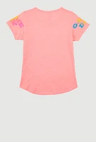 Girls Game Day Sequin Short Sleeve Graphic Tee,