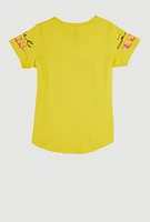 Girls Sequin Unique Graphic Short Sleeve T Shirt, Yellow, Size 7-8