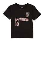 Girls Messi 10 Graphic Tee, Black, Size 8