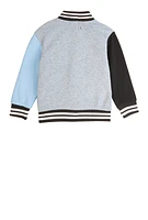 Little Girls B Initial Chenille Patch Varsity Jacket, Multi,