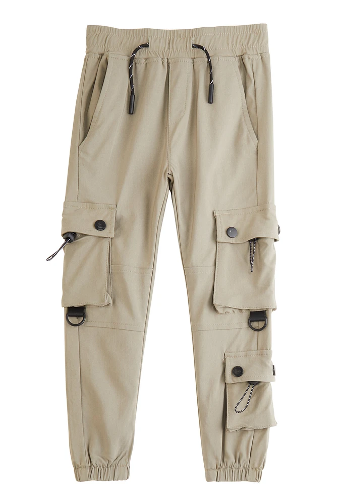 Little Boys Toggle Cargo Pocket Joggers, Khaki, Size 4