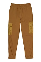 Boys Drawstring Cargo Pocket Joggers, Khaki, Size 12-14