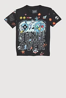 Little Boys Game Over Tee, Black, Size 4