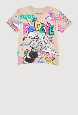 Little Boys Popeye Graffiti Graphic Tee, Multi, Size 5-6