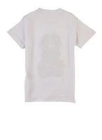 Little Boys Bunny Chenille Patch Short Sleeve Graphic Tee, White, Size 7