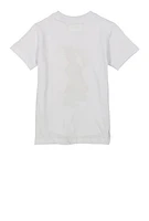 Little Boys Bunny Chenille Graphic Tee, White, Size 5