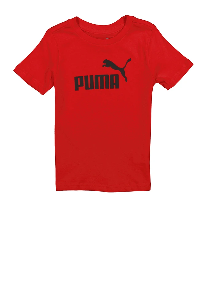 Little Boys Puma Logo Graphic Tee, Red, Size 4