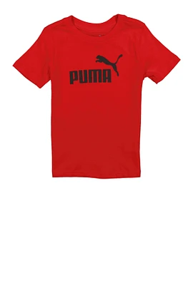 Little Boys Puma Logo Graphic Tee, Red, Size 4