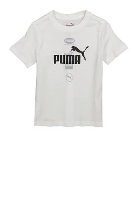 Little Boys Puma Sportswear Graphic T Shirt, White, Size 7