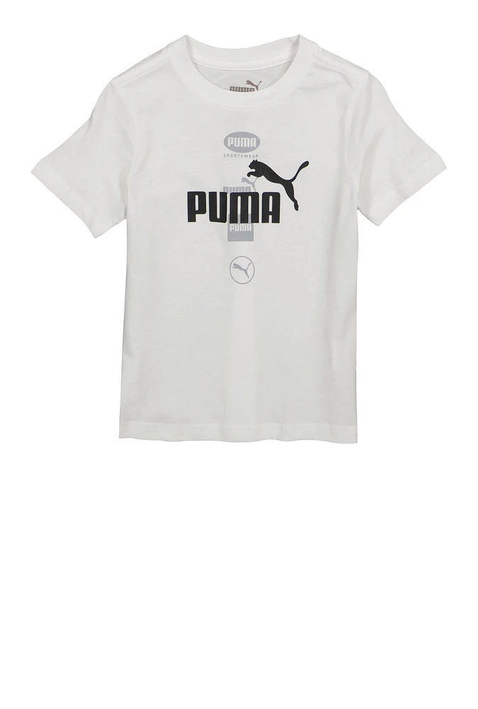 Little Boys Puma Sportswear Graphic T Shirt, White, Size 6