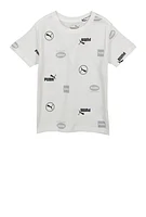 Little Boys Puma Sportswear Printed T Shirt, White, Size 5