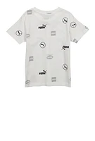 Little Boys Puma Sportswear Printed T Shirt, White, Size 5