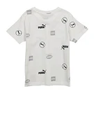 Little Boys Puma Sportswear Printed T Shirt, White, Size 6