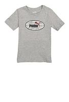 Little Boys Puma Oval Graphic Tee, Grey, Size 6