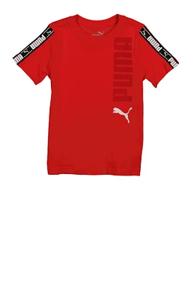 Little Boys Puma Graphic Trim Tee, Red, Size 6