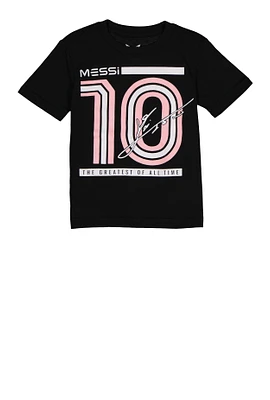 Little Boys Messi 10 Graphic Tee, Black, Size 5