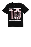 Little Boys Messi 10 Graphic Tee, Black, Size 5