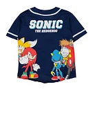 Boys Sonic Hedgehog Baseball Jersey, Blue, Size 10-12