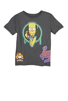 Boys Bart Simpson 89 Graphic Tee, Grey, Size 18-20