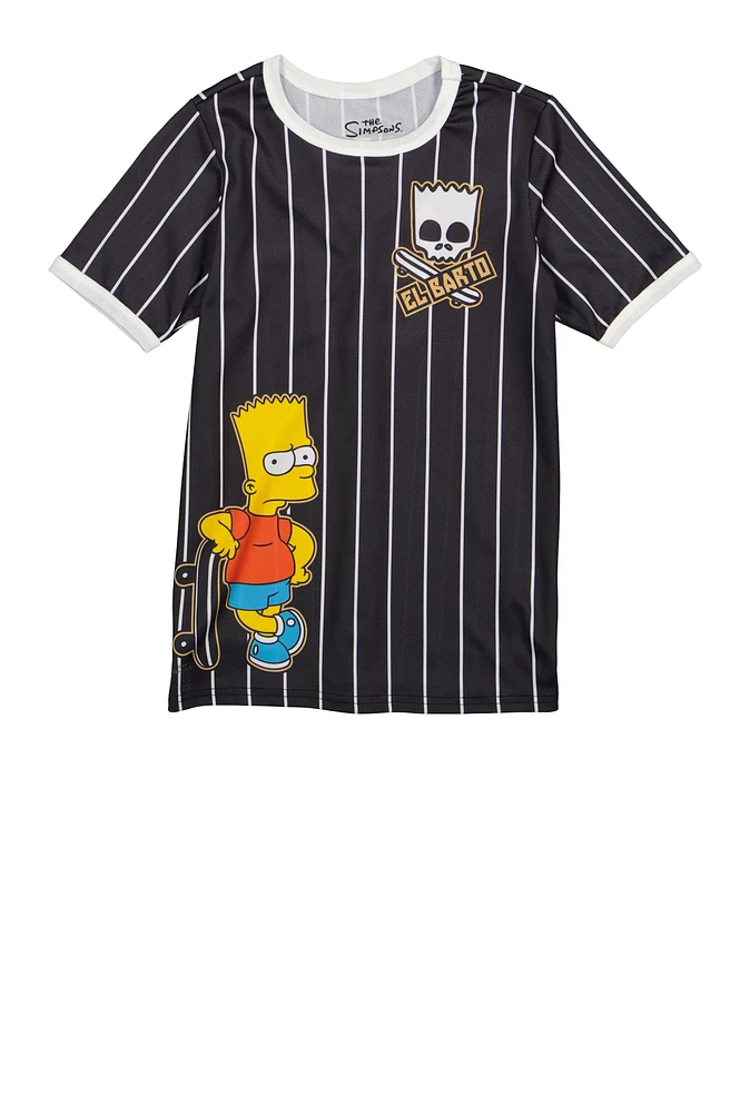 Boys The Simpsons El Barto 89 Baseball Jersey, Black, Size 10-12