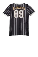 Boys The Simpsons El Barto 89 Baseball Jersey, Black, Size 10-12