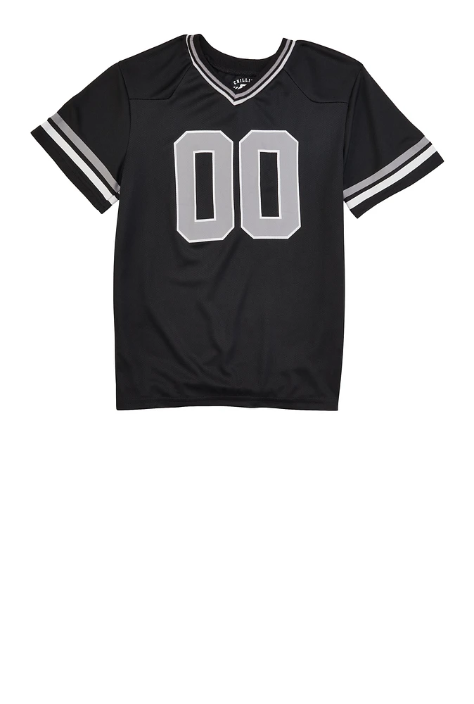 Boys Legend 00 Short Sleeve Football Jersey, Black, Size 14-16