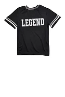 Boys Legend 00 Short Sleeve Football Jersey, Black, Size 18