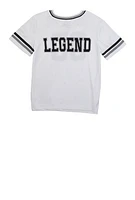 Boys Legend 00 Short Sleeve Football Jersey, White, Size 18