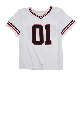 Boys Goat 01 Short Sleeve Football Jersey, White, Size 10-12