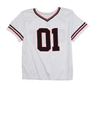 Boys Goat 01 Short Sleeve Football Jersey, White, Size 8