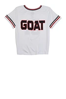 Boys Goat 01 Short Sleeve Football Jersey, White, Size 8