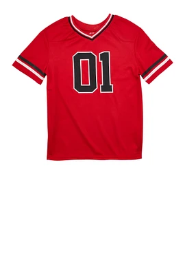 Boys Goat 01 Short Sleeve Football Jersey, Red, Size 10-12