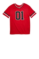 Boys Goat 01 Short Sleeve Football Jersey, Red, Size 10-12