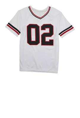 Boys Savage 02 Short Sleeve Football Jersey, White, Size 10-12