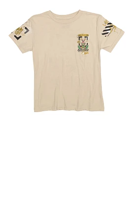 Boys Good Vibes Only Graphic Tee, Beige, Size S