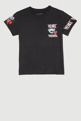 Boys Heart Breaker Bear Tee, Black,