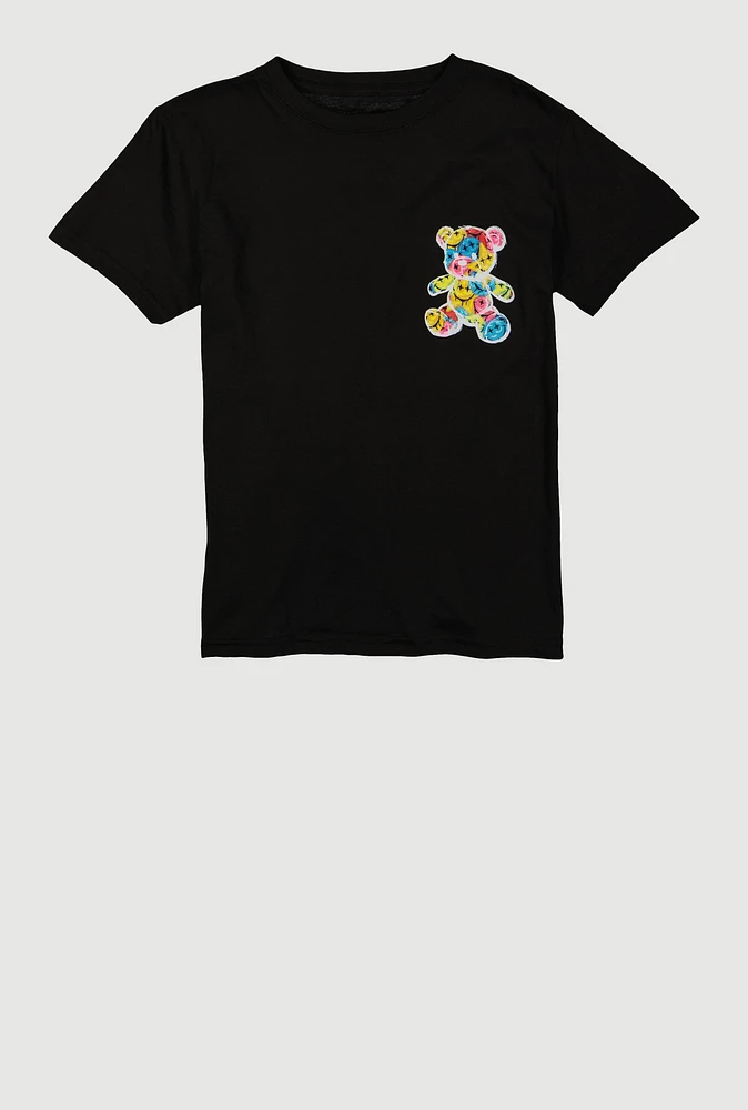 Boys Blessed Bear Graphic Tee, Black, Size XL
