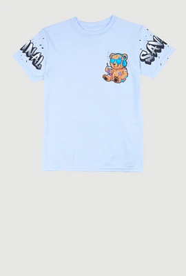 Boys Original Savage Bear Graphic Tee, Blue, Size S