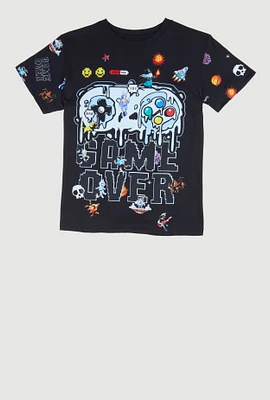 Boys Game Over Graphic Tee, Black, Size M