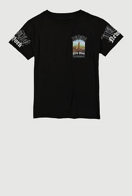Boys Hustle New York Graphic Tee, Black, Size M