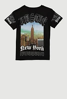 Boys Hustle New York Graphic Tee, Black, Size S