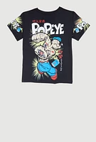 Boys Popeye Savage Graphic Tee, Black, Size L
