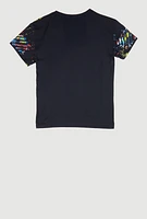 Boys Paint Splattered Sharkbite Graphic Tee, Black, Size S