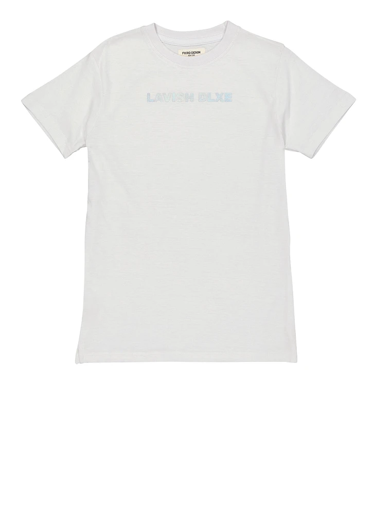 Boys Lavish Short Sleeve Graphic Tee, White, Size 8