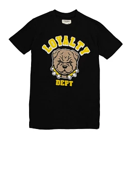 Boys Loyalty Chenille Patch Graphic Tee, Black, Size 8